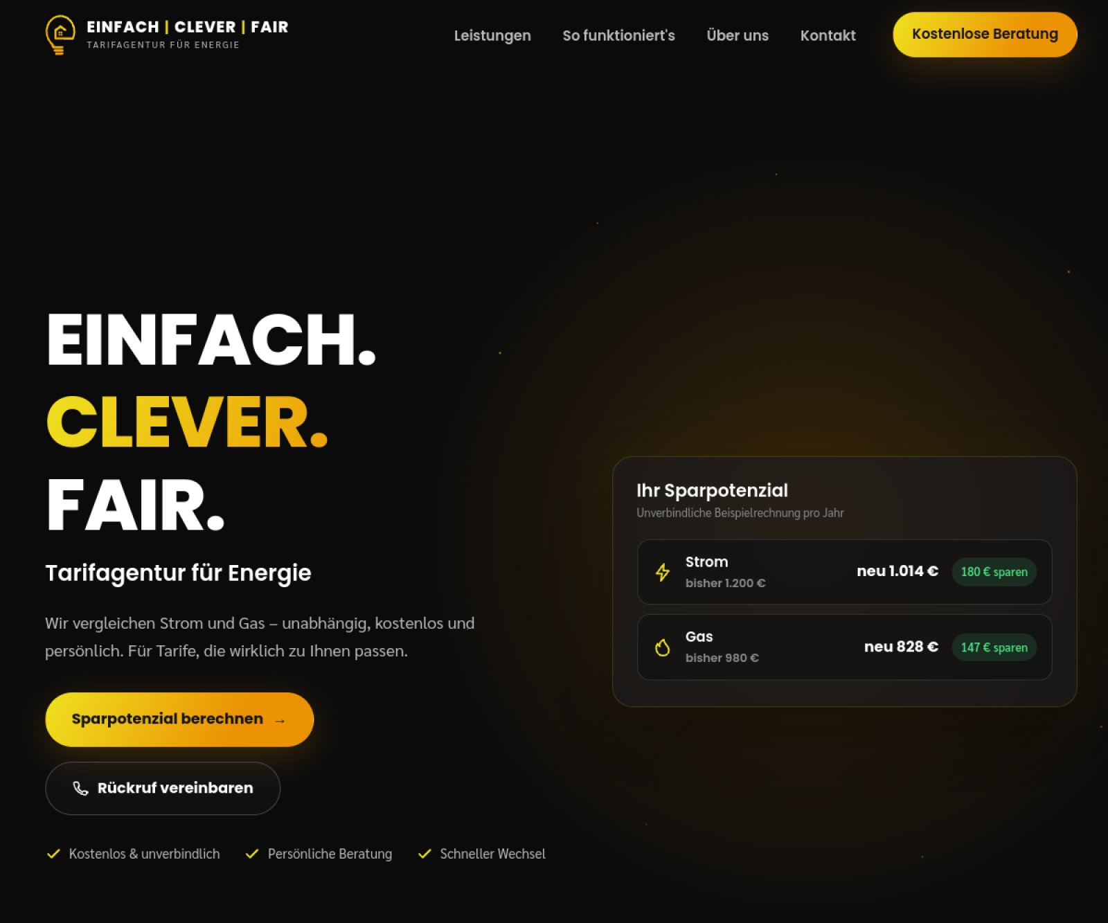 Screenshot der Website einfach-clever-fair.de